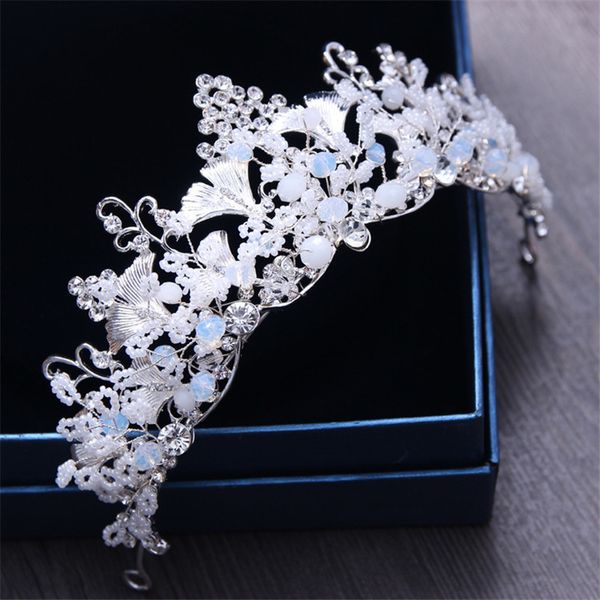 sparkling silver leaf crystal beads wedding bridal tiara bride crown for women pageant prom headpiece hair jewelry accessories, Golden;white
sparkling silver leaf crystal beads wedding bridal tiara bride crown for women pageant prom headpiece hair jewelry accessories, Golden;white
