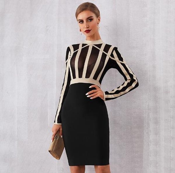 bandage black dress gauzy mini long sleeve celebrity elegant evening party bodycon dresses, Black;gray
bandage black dress gauzy mini long sleeve celebrity elegant evening party bodycon dresses, Black;gray