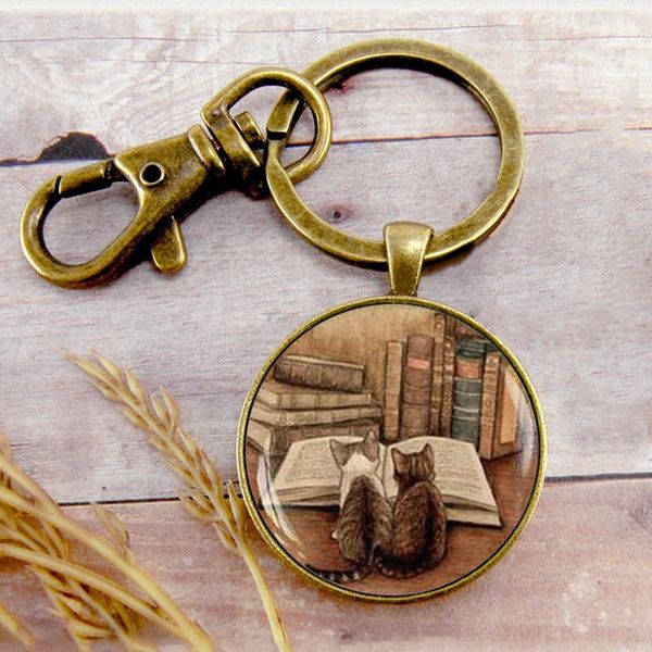 retro cute cat reading book key ring key chain key buckle animal pendant birthday festival anniversary gift jewelry accessories, Slivery;golden
retro cute cat reading book key ring key chain key buckle animal pendant birthday festival anniversary gift jewelry accessories, Slivery;golden