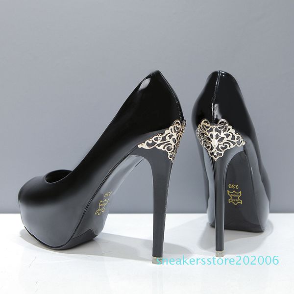 luxury designer shoes metal flower carved patent pu leather peep toe platform high heels white nude pink black 12cm size 34 to 39 s6
luxury designer shoes metal flower carved patent pu leather peep toe platform high heels white nude pink black 12cm size 34 to 39 s6