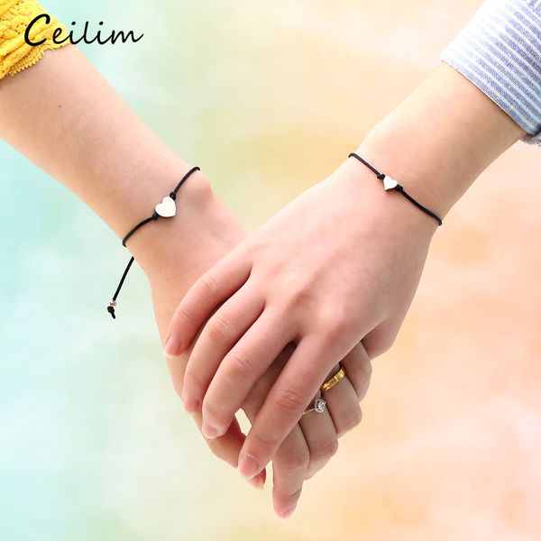 gold silver stainless steel heart beads charm bracelet handmade jewelry black red rope adjustable string lucky bracelet for women men couple, Golden;silver
gold silver stainless steel heart beads charm bracelet handmade jewelry black red rope adjustable string lucky bracelet for women men couple, Golden;silver