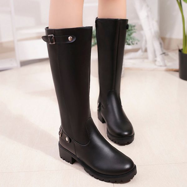 genuine leather punk style mid-calf boots women's pure color rain boots outdoor zipper buckle water shoes for female, Black
genuine leather punk style mid-calf boots women's pure color rain boots outdoor zipper buckle water shoes for female, Black
