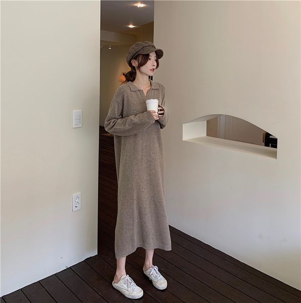 autumn knitted loose maxi sweater dress casual long sleeve women elegant winter slim fashion long dresses, Black;gray
autumn knitted loose maxi sweater dress casual long sleeve women elegant winter slim fashion long dresses, Black;gray