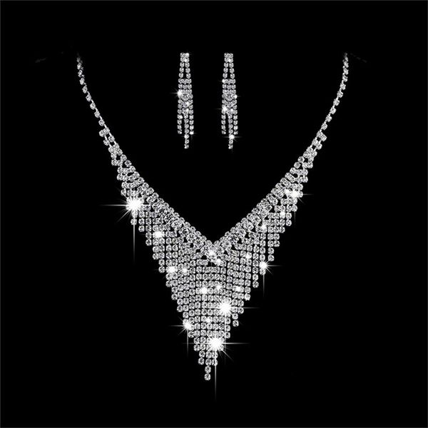 canner austrian crystal rhinestone tassel necklace earring set luxury bridal wedding prom jewelry, Silver
canner austrian crystal rhinestone tassel necklace earring set luxury bridal wedding prom jewelry, Silver