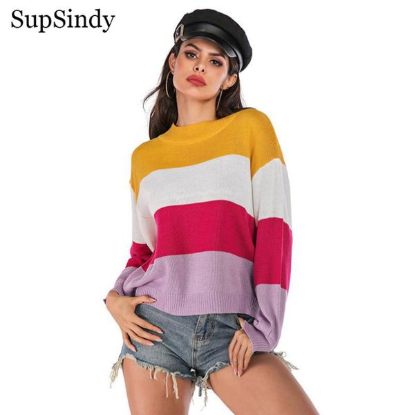 supsindy женщины свободные полосы crew neck свитер зимы с длинным рукавом трикотаж осень вязаные свитера повседневный прыгун пуловер женский, White;black
supsindy женщины свободные полосы crew neck свитер зимы с длинным рукавом трикотаж осень вязаные свитера повседневный прыгун пуловер женский, White;black
