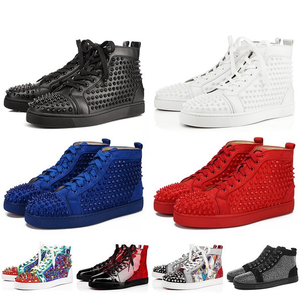 2019 new designer red bottoms casual shoes spikes roller boat mens women suede spike shoes crystal leather sport platform sneakers, Black
2019 new designer red bottoms casual shoes spikes roller boat mens women suede spike shoes crystal leather sport platform sneakers, Black