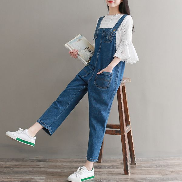 4xl 3xl blus black jumpsuit with pockets spring autumn summer womens rompers plus size jumpsuits mori girl denim overalls women, Black;white
4xl 3xl blus black jumpsuit with pockets spring autumn summer womens rompers plus size jumpsuits mori girl denim overalls women, Black;white