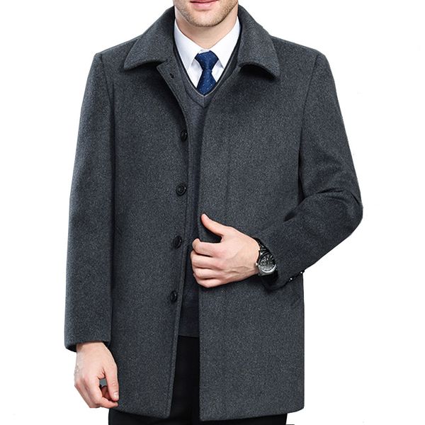 cashmere coat men new style winter wool overcoat male turn down collar single breasted woolen outerwear 2 styles, Black
cashmere coat men new style winter wool overcoat male turn down collar single breasted woolen outerwear 2 styles, Black