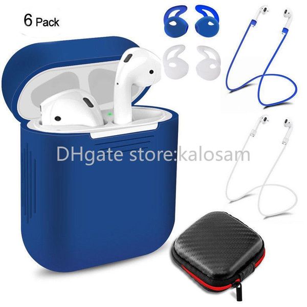 6pcs/set case cover for airpods wireless bluetooth headsets protection set silicone protector case ropes for airpords earphone ing
6pcs/set case cover for airpods wireless bluetooth headsets protection set silicone protector case ropes for airpords earphone ing