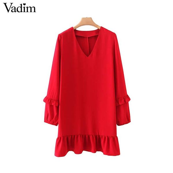 vadim women chic ruffles v neck mini dress long sleeve pleated female casual black red stylish straight dresses qc845, Black;gray
vadim women chic ruffles v neck mini dress long sleeve pleated female casual black red stylish straight dresses qc845, Black;gray