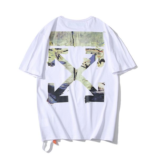 summer european and american tide white graffiti oil painting loose short-sleeved t-shirt for men and w, White;black
summer european and american tide white graffiti oil painting loose short-sleeved t-shirt for men and w, White;black