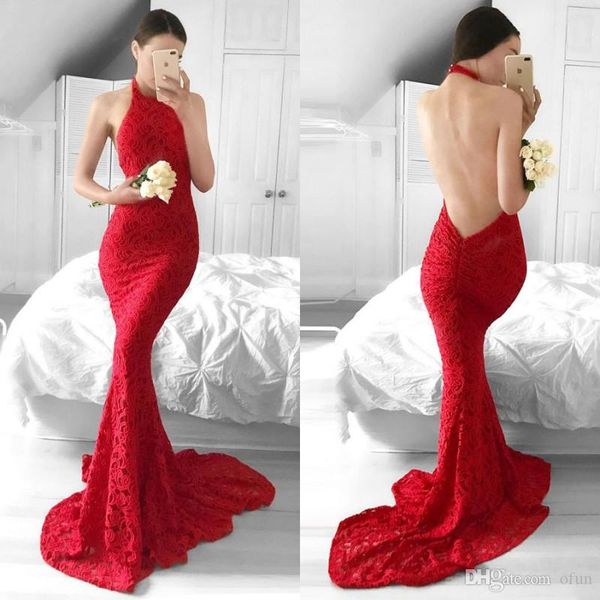 chic red full lace mermaid prom dresses halter neck backless sweep train formal dress evening party gowns vestidos de fiesta custom, Black
chic red full lace mermaid prom dresses halter neck backless sweep train formal dress evening party gowns vestidos de fiesta custom, Black