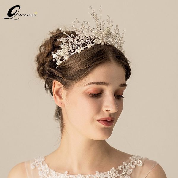 luxury pearl crystal crown fashion big tiara wedding hair accessories trendy bridal headbands women headpiece, Golden;white
luxury pearl crystal crown fashion big tiara wedding hair accessories trendy bridal headbands women headpiece, Golden;white