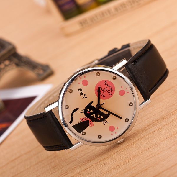 casual girl gift watches cute fashion cat pattern dial plate pu leather strap wristwatches wholesale students quartz watches dhl lw063, Slivery;brown
casual girl gift watches cute fashion cat pattern dial plate pu leather strap wristwatches wholesale students quartz watches dhl lw063, Slivery;brown