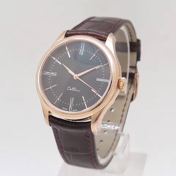 mens watches cellini m50505 008 18k rose gold automatic mechanical movement black dail leather strap designer watches, Slivery;brown
mens watches cellini m50505 008 18k rose gold automatic mechanical movement black dail leather strap designer watches, Slivery;brown
