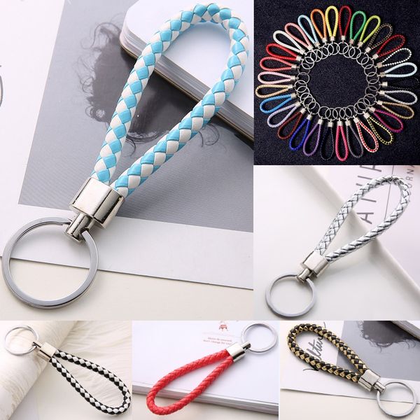 28 colors pu leather braided woven keychain rope rings fit diy circle pendant key chains holder car keyrings jewelry accessories in bulk, Silver
28 colors pu leather braided woven keychain rope rings fit diy circle pendant key chains holder car keyrings jewelry accessories in bulk, Silver