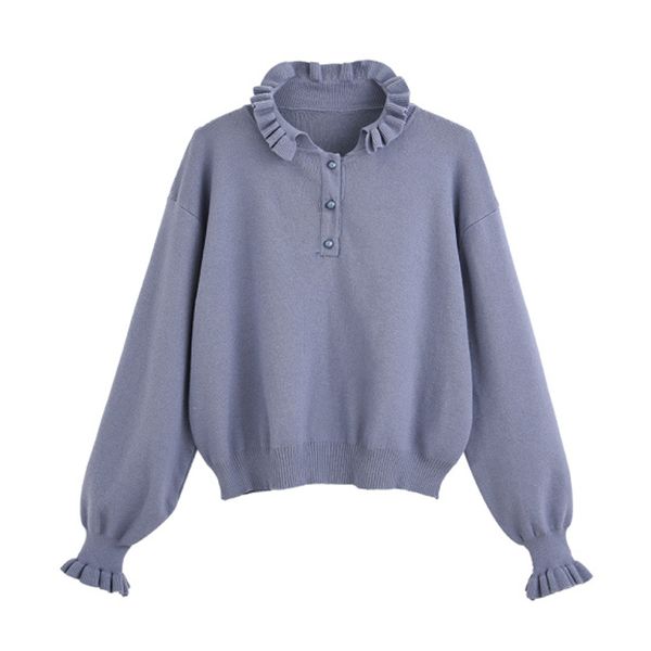 oumengka autumn sweet sweater winter knitted sweater three button neck flare long sleeve ruffle knitting pullover women sweaters, White;black
oumengka autumn sweet sweater winter knitted sweater three button neck flare long sleeve ruffle knitting pullover women sweaters, White;black