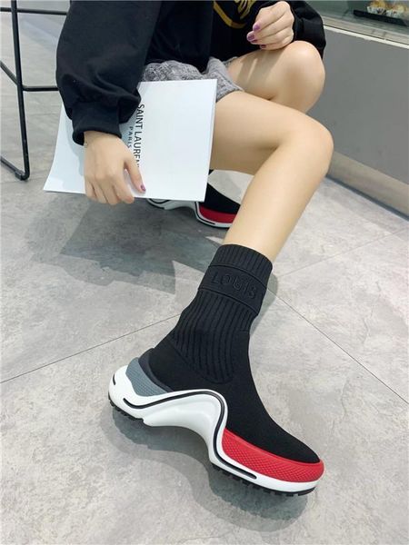 2019 new knitted stretch socks shoes short boots women's wild fashion muffin bottom sleeve comfortable casual socks boots boots 2323, Black
2019 new knitted stretch socks shoes short boots women's wild fashion muffin bottom sleeve comfortable casual socks boots boots 2323, Black