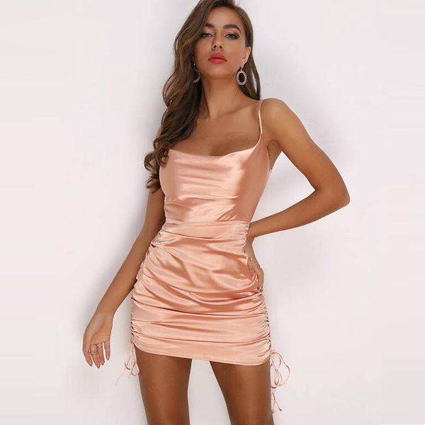 summer sleeveless short beach dress satin mini dress women ruched pleated drawstring casual dress female vestidos, Black;gray
summer sleeveless short beach dress satin mini dress women ruched pleated drawstring casual dress female vestidos, Black;gray