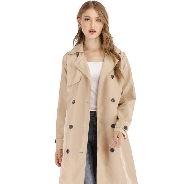 women's trench coats 2021 spring autumn casual long coat with belt oversize double breasted vintage washed outwear loose clothing, Tan;black
women's trench coats 2021 spring autumn casual long coat with belt oversize double breasted vintage washed outwear loose clothing, Tan;black