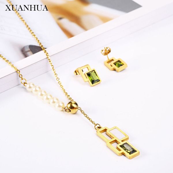 xuanhua jewelry sets stainless steel jewelry woman vogue 2019 charm necklace earrings set fine accessories bohemian, Silver
xuanhua jewelry sets stainless steel jewelry woman vogue 2019 charm necklace earrings set fine accessories bohemian, Silver