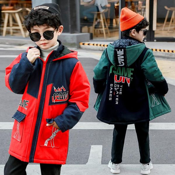 children's clothing new winter boy jacket baby long thick warm coat hooded windbreaker outwear 4-14 years old, Blue;gray 
children's clothing new winter boy jacket baby long thick warm coat hooded windbreaker outwear 4-14 years old, Blue;gray