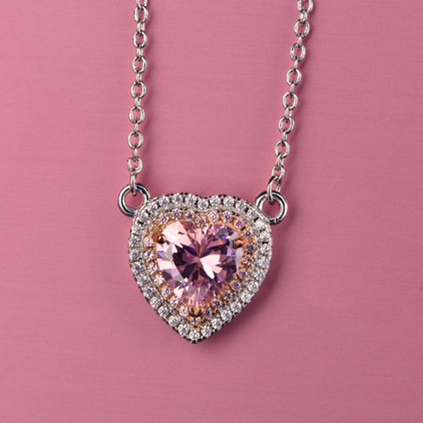 new style pink love pendant boutique necklace for girls, Silver
