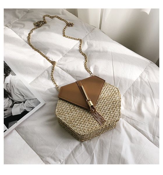 pu woven fashion messenger bag 2019 new korean version of the wild high-end chain shoulder bag