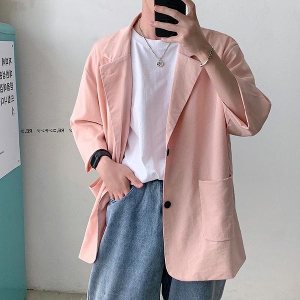 men's casual blazer half sleeve 2020 summer thin blazer jackets men korean hip hop streetwear clothing oversized suit coat male, White;black
men's casual blazer half sleeve 2020 summer thin blazer jackets men korean hip hop streetwear clothing oversized suit coat male, White;black
