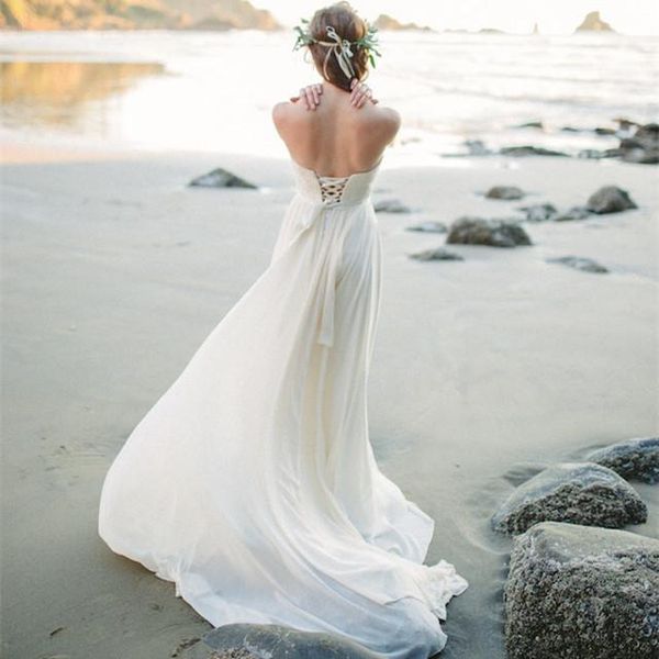 backless beach wedding dresses 2019 sweetheart a line chiffon summer bridal gowns handmade western style vestidos de novia, White
backless beach wedding dresses 2019 sweetheart a line chiffon summer bridal gowns handmade western style vestidos de novia, White