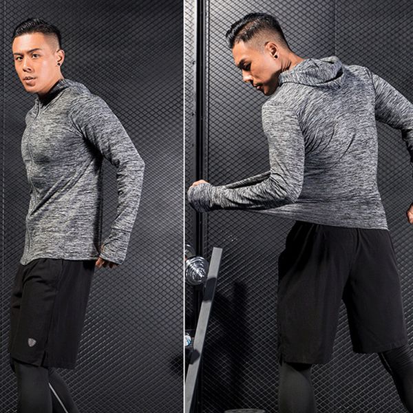long sleeves for male fitness gym running reflective design zipper plus size training coat high elastic men clothing, Black;brown
long sleeves for male fitness gym running reflective design zipper plus size training coat high elastic men clothing, Black;brown