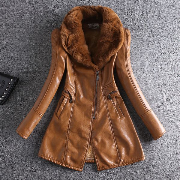 2018 autumn winter women leather coat fur coats slim leather jacket women female 2018 new velvet thick fur collar coat, Black
2018 autumn winter women leather coat fur coats slim leather jacket women female 2018 new velvet thick fur collar coat, Black