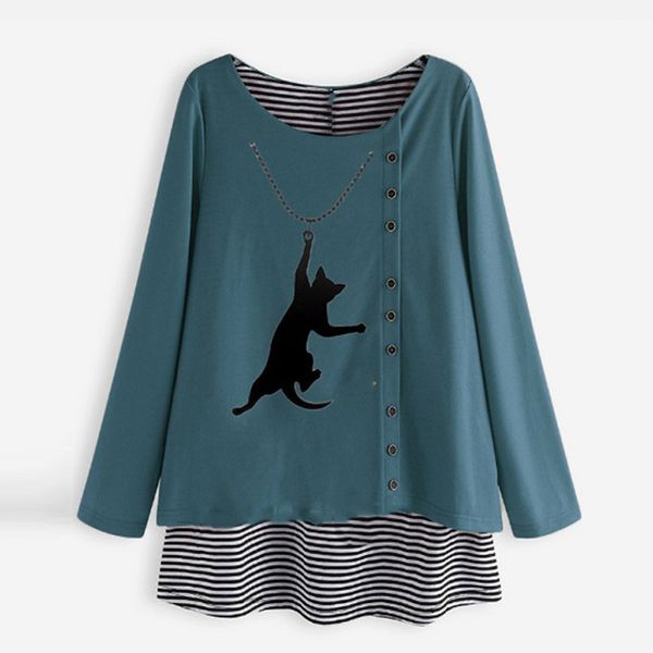 womens 5xl plus size tunic blouse winter autumn long sleeves clothes cartoon stripe print patchwork big blouse blusas, White
womens 5xl plus size tunic blouse winter autumn long sleeves clothes cartoon stripe print patchwork big blouse blusas, White