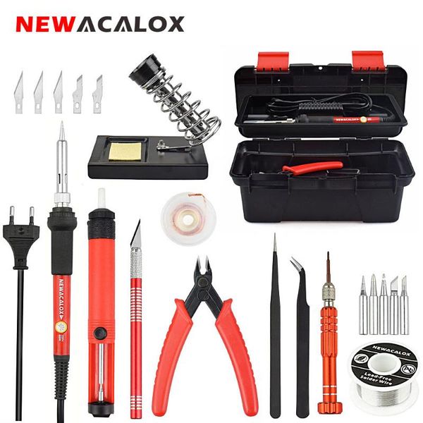 newacalox red eu/us 220v 60w adjustable temperature electrical soldering iron kit smd welding repair tool set tool box 25pcs/lot
newacalox red eu/us 220v 60w adjustable temperature electrical soldering iron kit smd welding repair tool set tool box 25pcs/lot