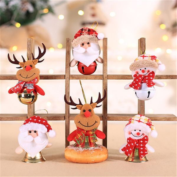 Christmas Tree Decorative Pendant Cloth Art Doll Bell L Window Household Decorative Pendant Hang Decorations For Home Party Fj421