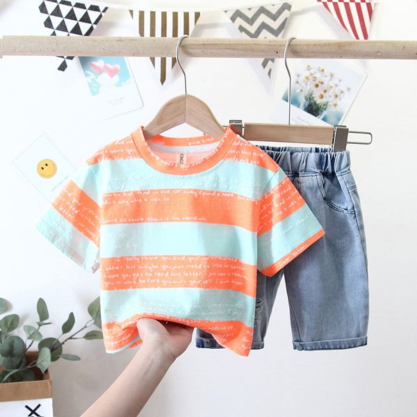 children cotton summer baby boys girls clothes stripe letter t shirt shorts 2pcs/sets infant out kids fashion toddler tracksuits, White
children cotton summer baby boys girls clothes stripe letter t shirt shorts 2pcs/sets infant out kids fashion toddler tracksuits, White
