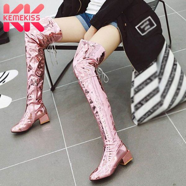 kemekiss plus size 33-48 thigh high boots women bling leather high heels over the knee boots zipper winter warm shoes women, Black
kemekiss plus size 33-48 thigh high boots women bling leather high heels over the knee boots zipper winter warm shoes women, Black