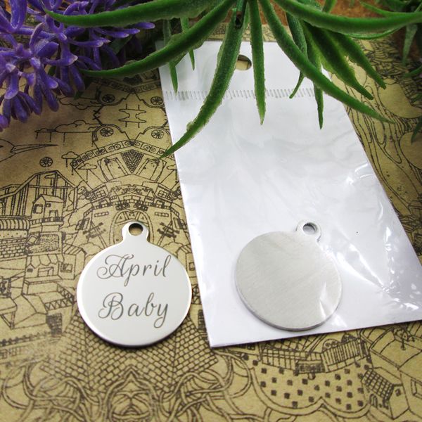 40pcs--"april baby"stainless steel charms more style for choosing diy charms pendants for necklace, Bronze;silver
40pcs--"april baby"stainless steel charms more style for choosing diy charms pendants for necklace, Bronze;silver