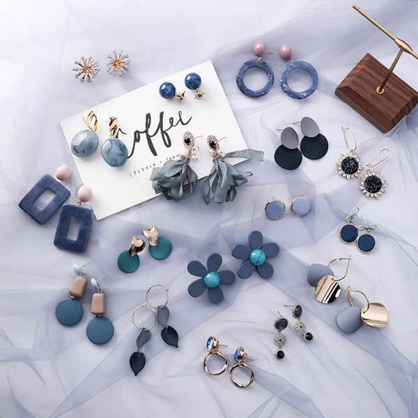 fashion summer blue geometric acrylic irregular circle round square drop earrings for women metal party beach jewelry 32 colors, Silver
fashion summer blue geometric acrylic irregular circle round square drop earrings for women metal party beach jewelry 32 colors, Silver