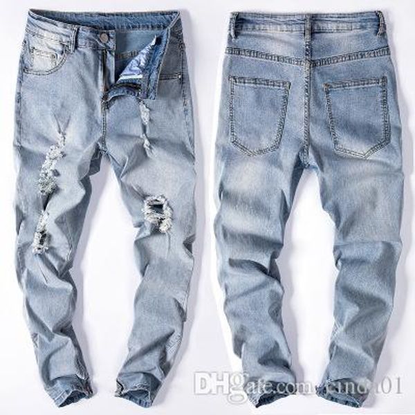 высокая уличная одежда мужчины разбитые дыры на колене демин высокие эластичные облегающие джинсы светло-синие леггинсы, Blue
высокая уличная одежда мужчины разбитые дыры на колене демин высокие эластичные облегающие джинсы светло-синие леггинсы, Blue