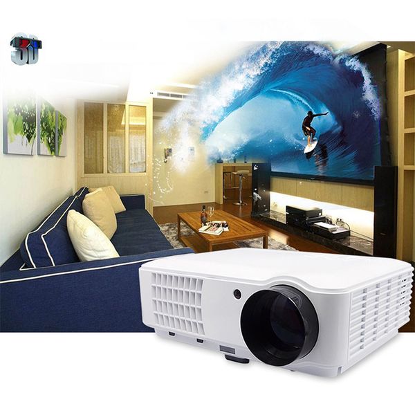 

4000 lumens 1920*1080p 3d home theater movie projector av tv hdmi usb vga lcd panel led proyector white fast shipping