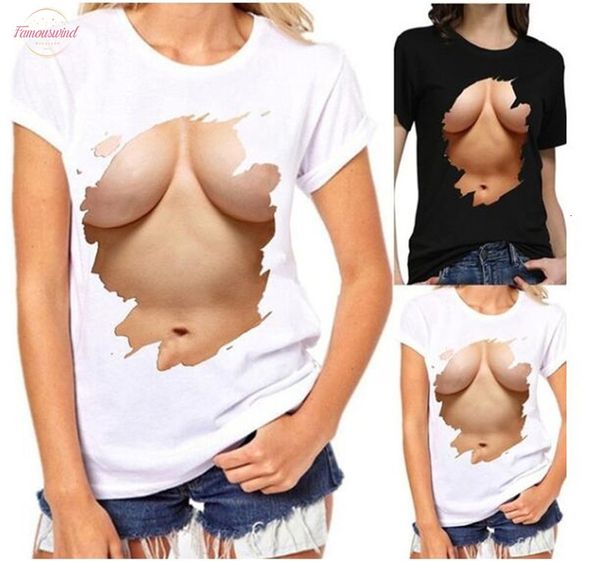 women summer cool casual 3d boobs print short sleeve o neck t shirt breast design print t shirt, White
women summer cool casual 3d boobs print short sleeve o neck t shirt breast design print t shirt, White