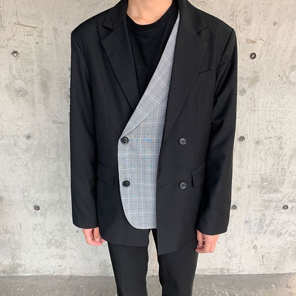 мужчины поддельные два сращивания плед вскользь костюм blazer пальто верхняя одежда мужской женщины streetwear винтажный пиджак шинель, White;black
мужчины поддельные два сращивания плед вскользь костюм blazer пальто верхняя одежда мужской женщины streetwear винтажный пиджак шинель, White;black