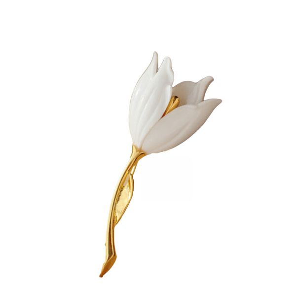 2019 fashion women's jewelry tulip flower brooch gold white colors elegant retro female korean clothing accessories, Gray
2019 fashion women's jewelry tulip flower brooch gold white colors elegant retro female korean clothing accessories, Gray
