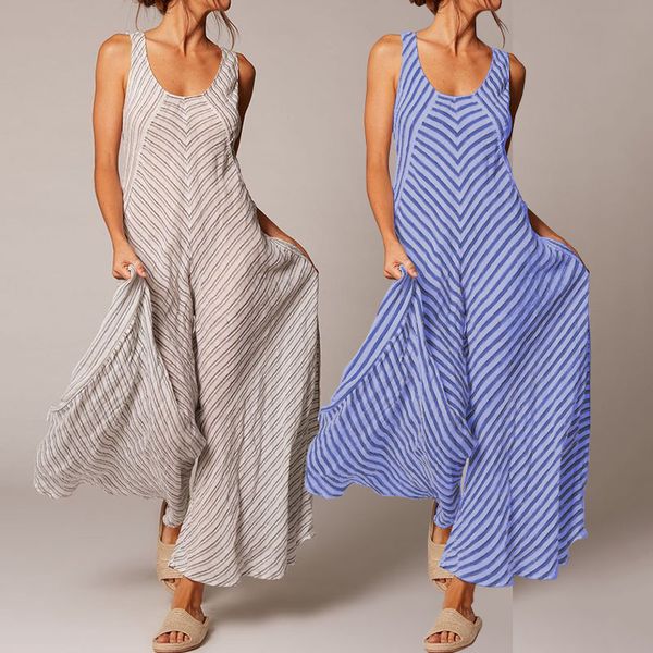celmia elegant women striped jumpsuits 2019 summer sleeveless rompers casual wide leg pants loose playsuits femme overalls s-5xl, Black;white
celmia elegant women striped jumpsuits 2019 summer sleeveless rompers casual wide leg pants loose playsuits femme overalls s-5xl, Black;white