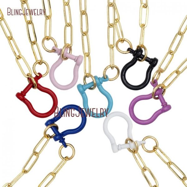 pendant necklaces enamel screw clasp necklace carabiner lock horseshoes shackles links nm31351, Silver
pendant necklaces enamel screw clasp necklace carabiner lock horseshoes shackles links nm31351, Silver