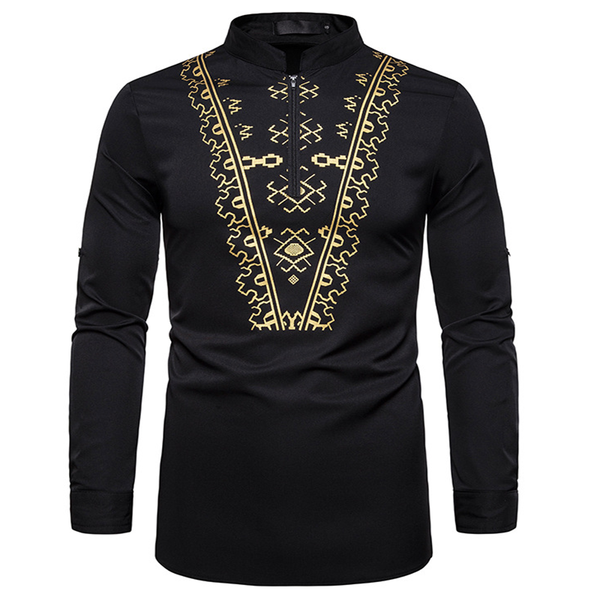big size men african dashiki print black golden long shirt stand high collar tunic with full sleeves wedding clothing suit wear, White;black
big size men african dashiki print black golden long shirt stand high collar tunic with full sleeves wedding clothing suit wear, White;black