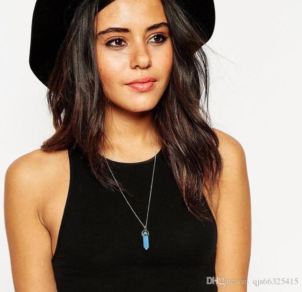 natural stone bullet shape pendant necklaces stainless steel leather chains hexagonal prism crystal jewelry for women and men, Silver
natural stone bullet shape pendant necklaces stainless steel leather chains hexagonal prism crystal jewelry for women and men, Silver