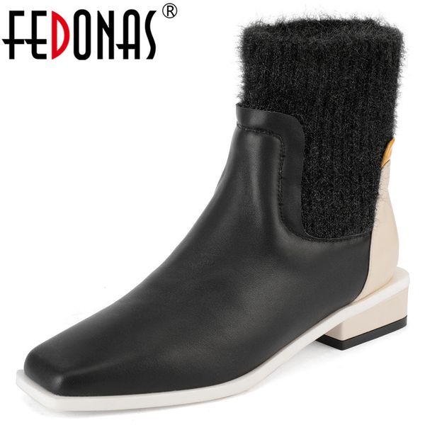 fedonas new autumn winter warm short boots casual office shoes woman high heels genuine leather flock women sports ankle boots, Black
fedonas new autumn winter warm short boots casual office shoes woman high heels genuine leather flock women sports ankle boots, Black