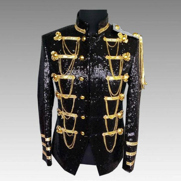 nightclub bar men's dj dance wear new men's suit bar performing arts singers sequins stage costumes, White;black
nightclub bar men's dj dance wear new men's suit bar performing arts singers sequins stage costumes, White;black